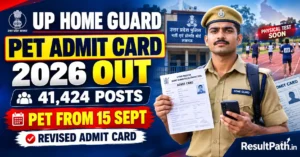 UP Home Guard PET Admit Card 2026 Out